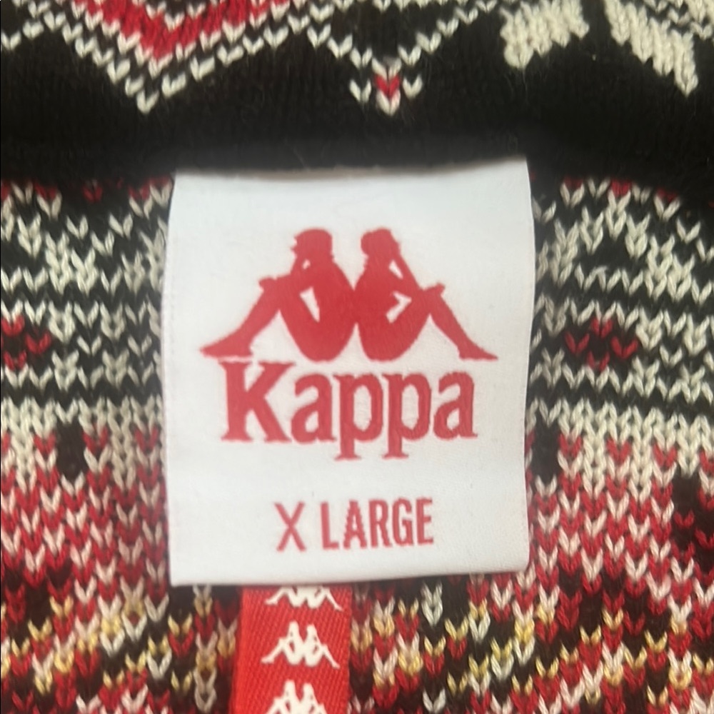 Kappa Tan and Black Zip Up Sweater with Knit Stand-Up Collar Extra Large - Picture 7 of 11